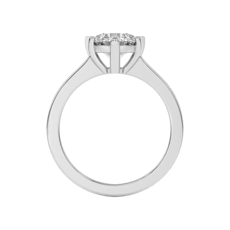 14K White Gold Prisma Mixed Prong Engagement Ring