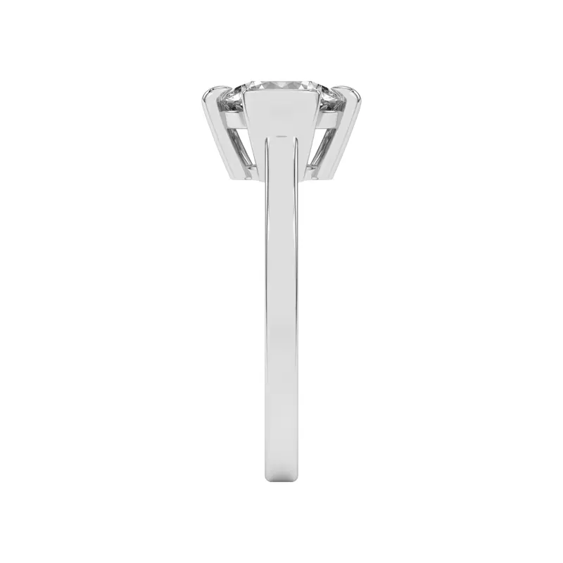 14K White Gold Prisma Mixed Prong Engagement Ring