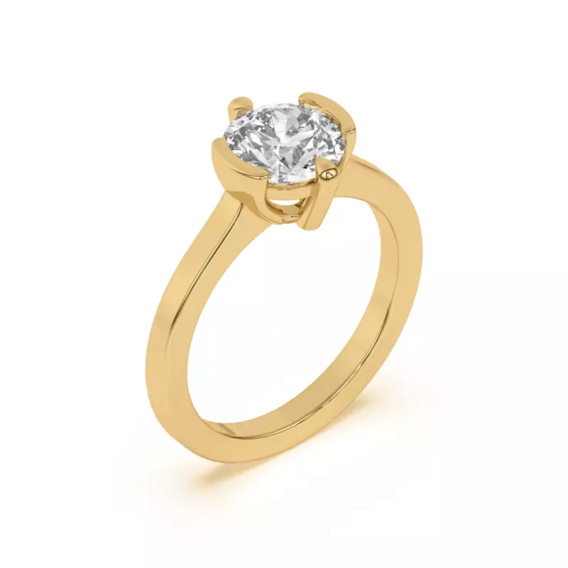 14K Yellow Gold Prisma Mixed Prong Engagement Ring