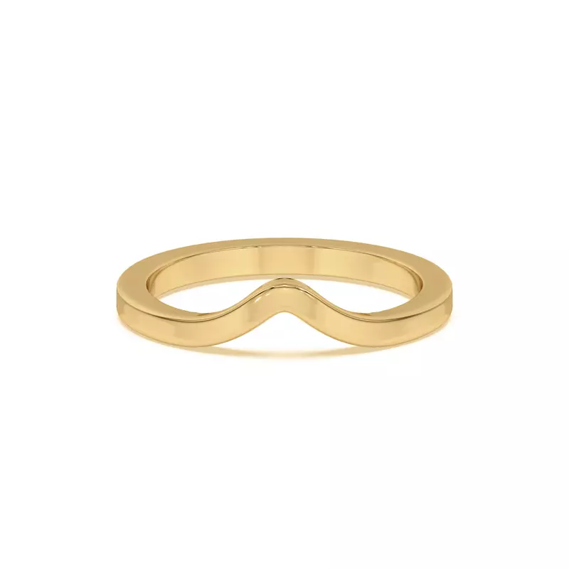14K Yellow Gold Prisma Deep Curved Band
