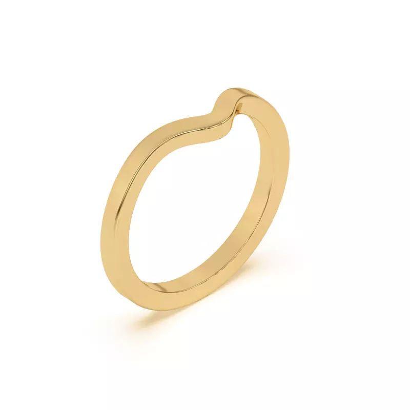 14K Yellow Gold Prisma Deep Curved Band