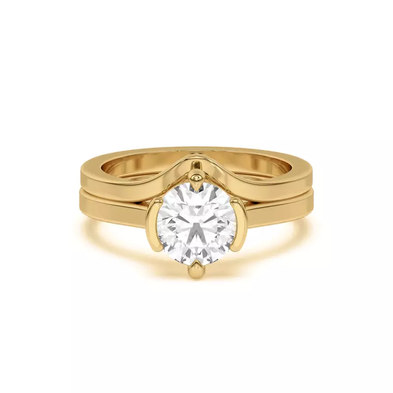 14K Yellow Gold Prisma Deep Curved Band