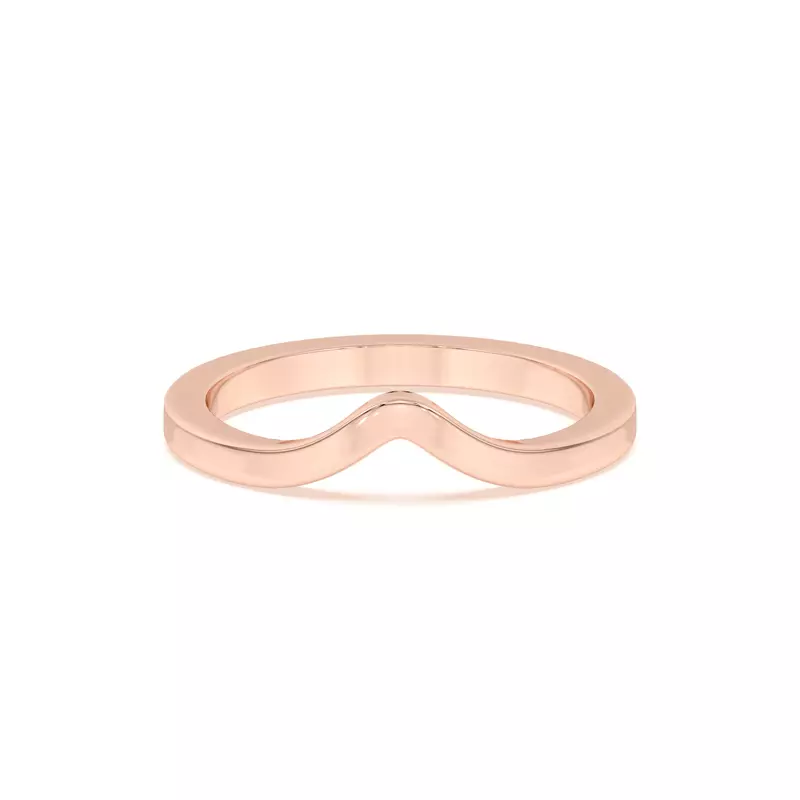 18K Rose Gold Prisma Deep Curved Band
