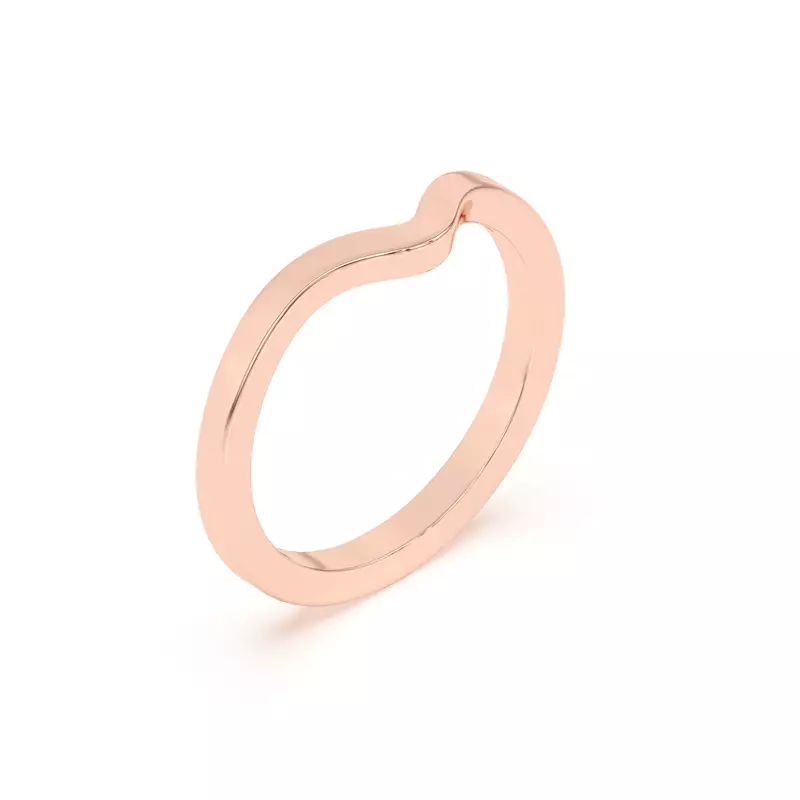 18K Rose Gold Prisma Deep Curved Band
