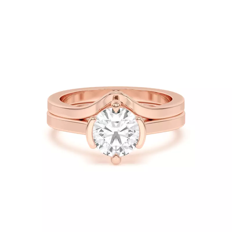 18K Rose Gold Prisma Deep Curved Band