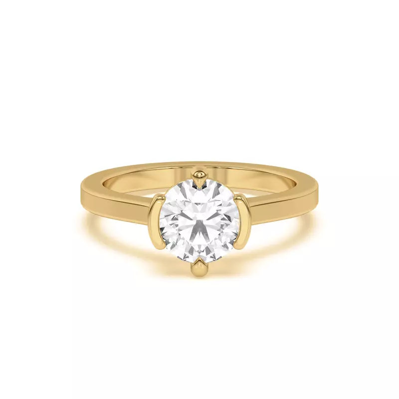 18K Yellow Gold Prisma Mixed Prong Engagement Ring