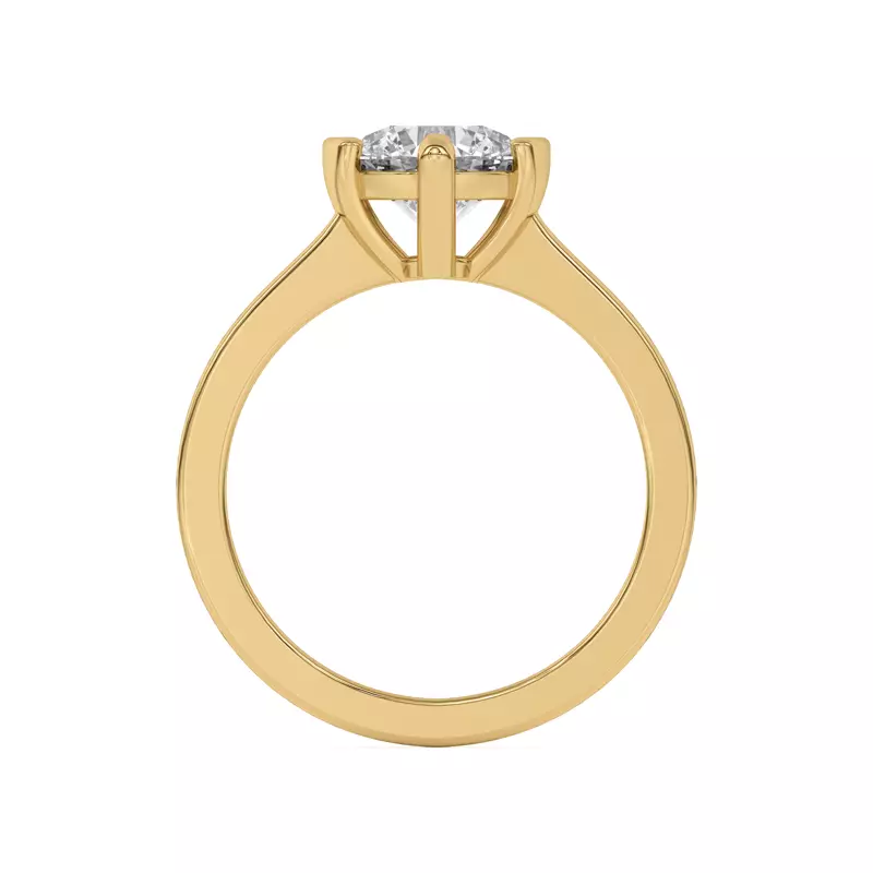 18K Yellow Gold Prisma Mixed Prong Engagement Ring