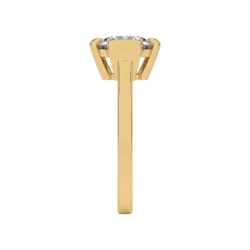 18K Yellow Gold Prisma Mixed Prong Engagement Ring