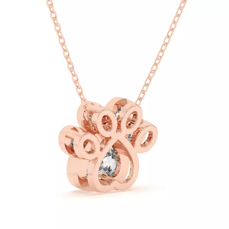 14K Rose Gold Bella Paw Pendant