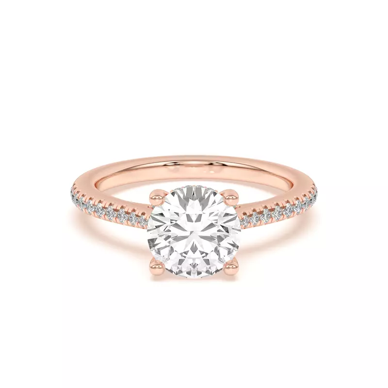 14K Rose Gold Sonja Pavé Hidden Halo Engagement Ring