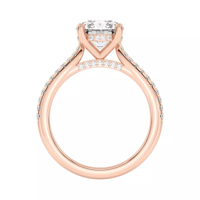 14K Rose Gold Sonja Pavé Hidden Halo Engagement Ring