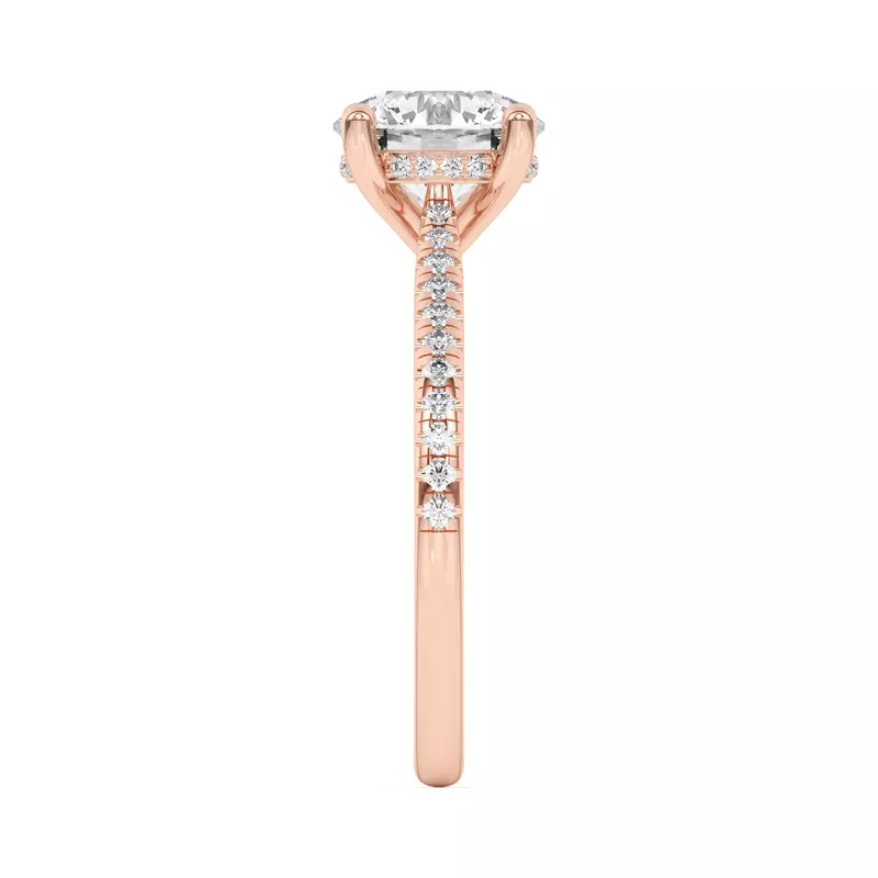 14K Rose Gold Sonja Pavé Hidden Halo Engagement Ring