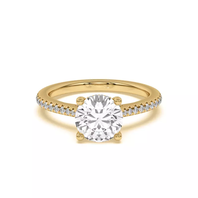 14K Yellow Gold Sonja Pavé Hidden Halo Engagement Ring