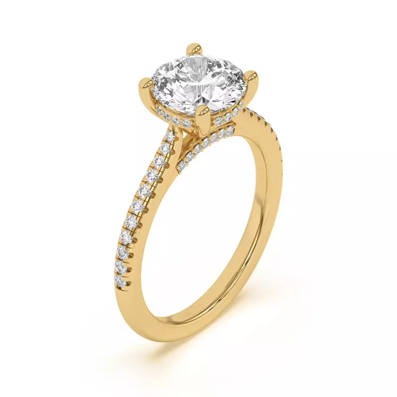 14K Yellow Gold Sonja Pavé Hidden Halo Engagement Ring
