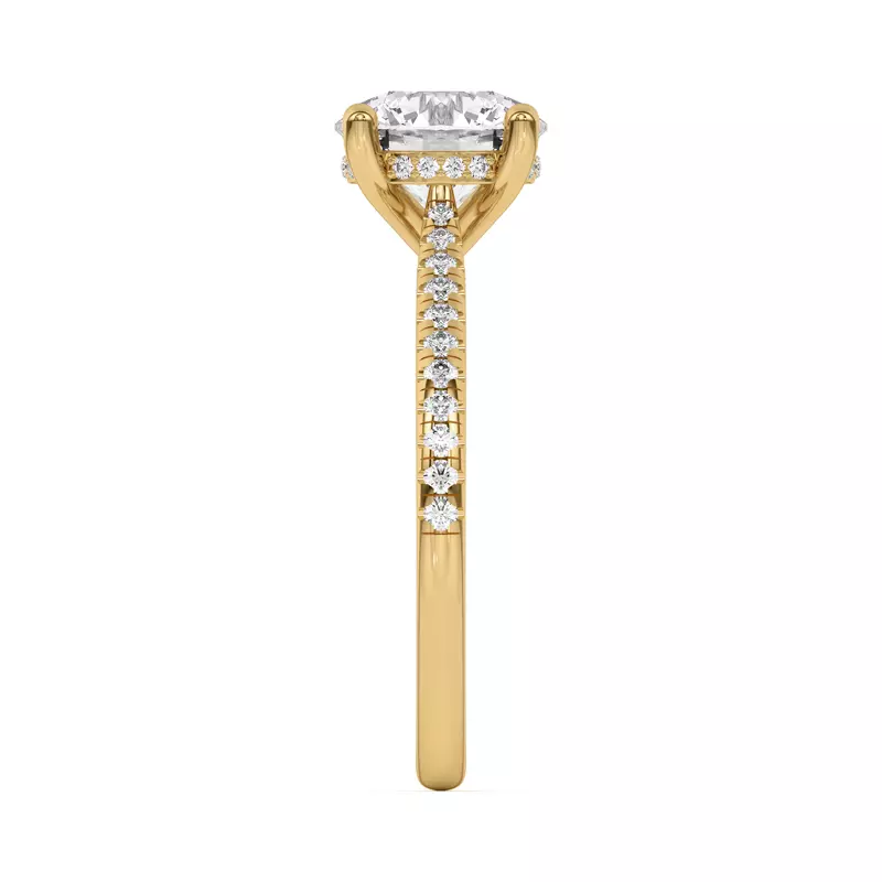 14K Yellow Gold Sonja Pavé Hidden Halo Engagement Ring