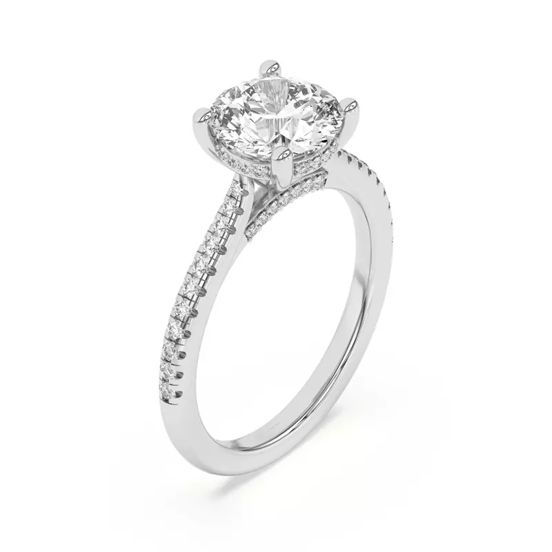 Platinum Sonja Pavé Hidden Halo Engagement Ring