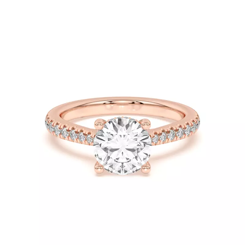 14K Rose Gold Sonja Grand Pavé Hidden Halo Engagement Ring
