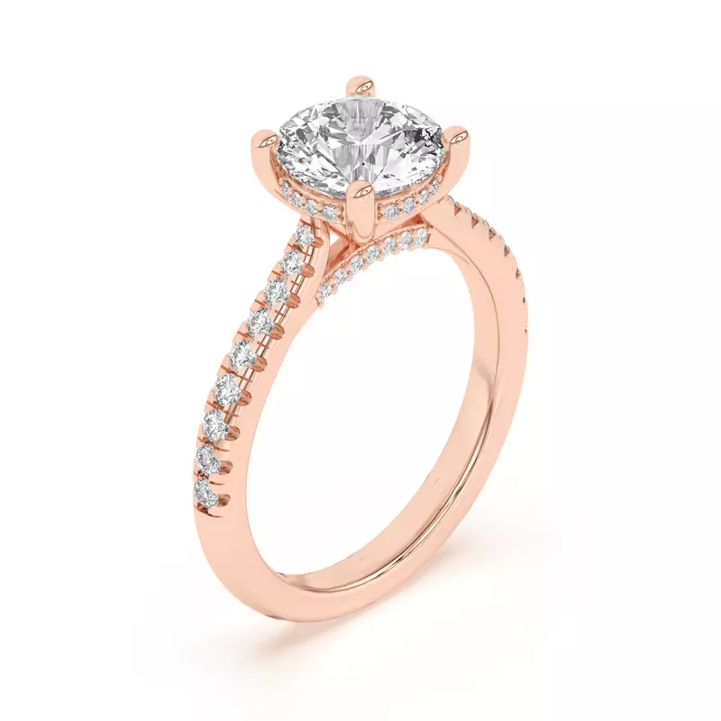 14K Rose Gold Sonja Grand Pavé Hidden Halo Engagement Ring