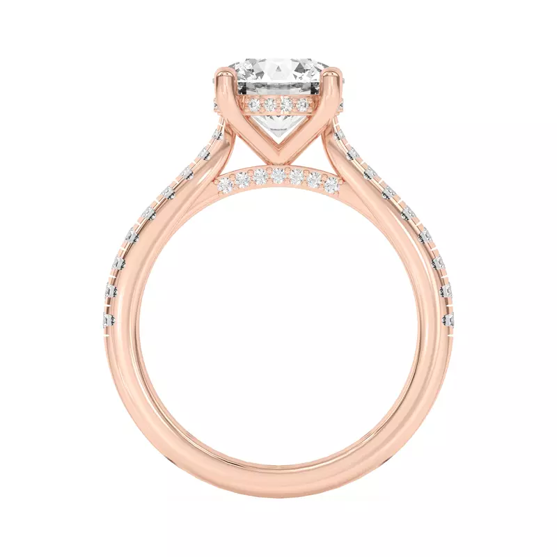 14K Rose Gold Sonja Grand Pavé Hidden Halo Engagement Ring