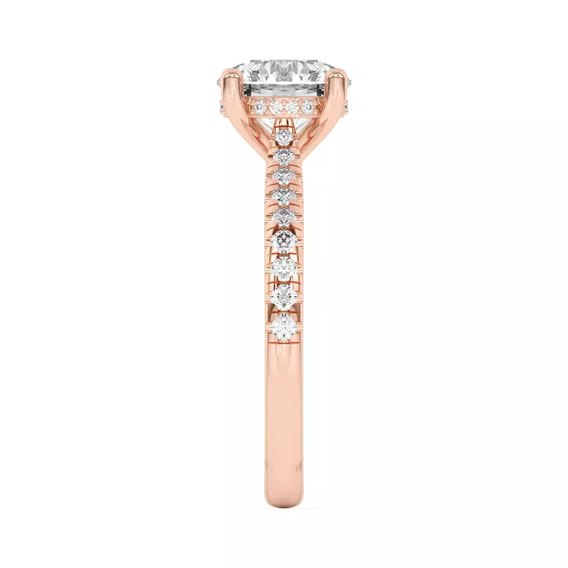 14K Rose Gold Sonja Grand Pavé Hidden Halo Engagement Ring