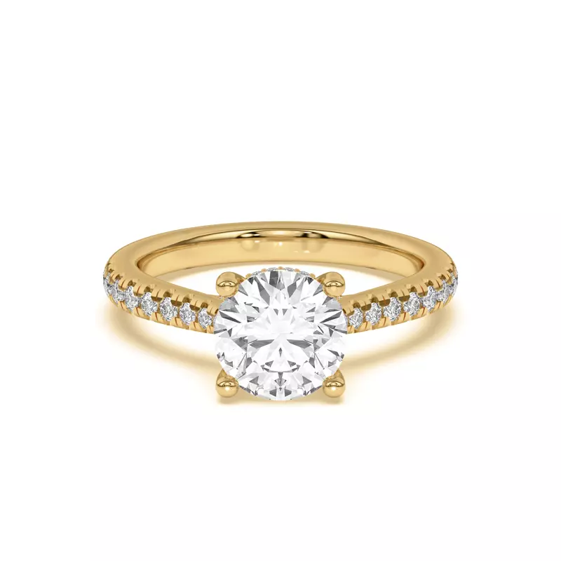 14K Yellow Gold Sonja Grand Pavé Hidden Halo Engagement Ring