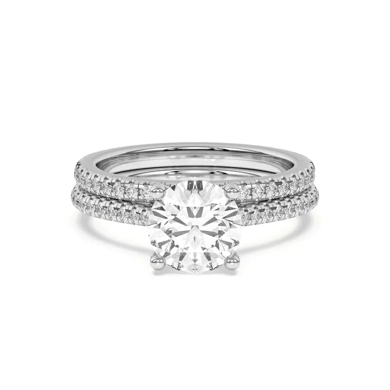 14K White Gold Universal Pavé Band