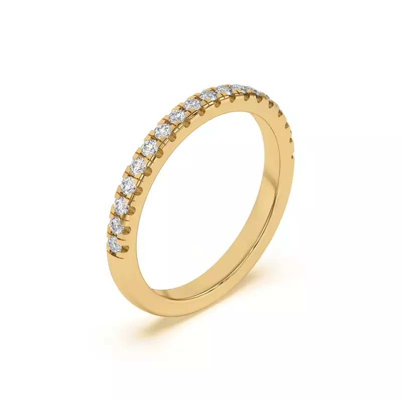 14K Yellow Gold Timeless Pavé Diamond Band (2mm)