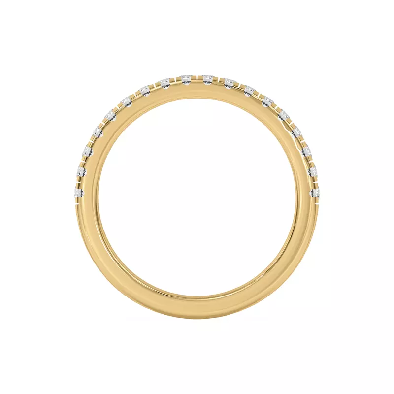 14K Yellow Gold Timeless Pavé Diamond Band (2mm)