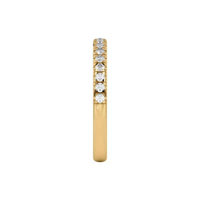 14K Yellow Gold Timeless Pavé Diamond Band (2mm)