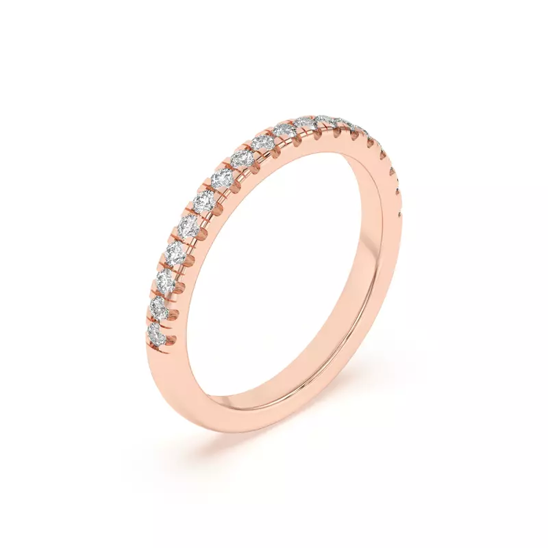 18K Rose Gold Timeless Pavé Diamond Band (2mm)