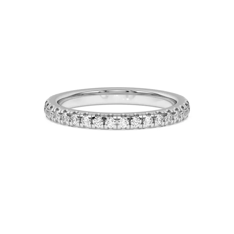 Platinum Timeless Pavé Diamond Band (2mm)