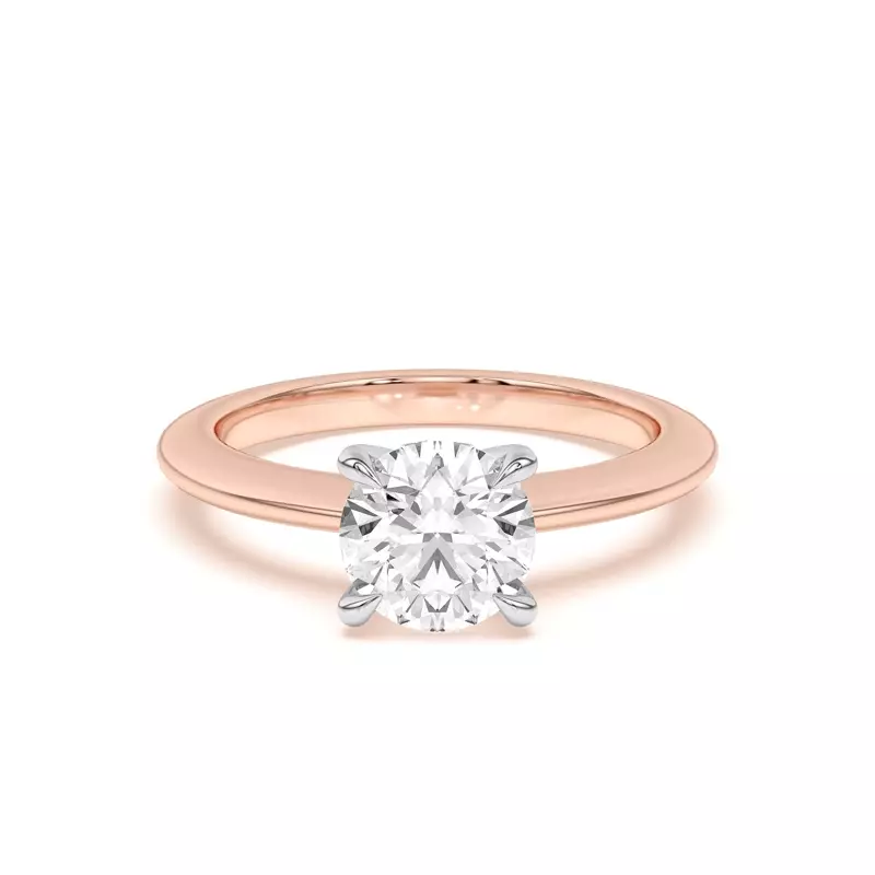 14K Rose Gold Golden Heart Petite Engagement Ring
