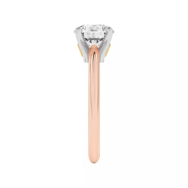 14K Rose Gold Golden Heart Petite Engagement Ring
