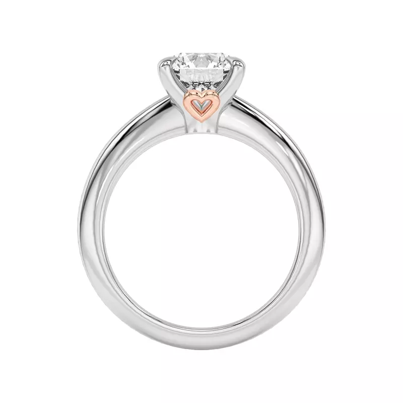 Golden Rose Heart Petite Engagement Ring