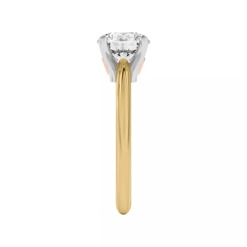 18K Yellow Gold Golden Rose Heart Petite Engagement Ring