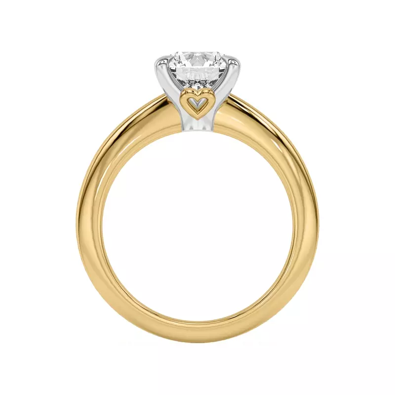 18K Yellow Gold Golden Heart Petite Engagement Ring