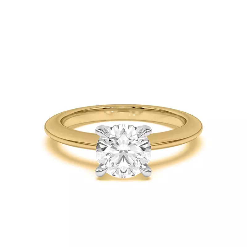 18K Yellow Gold Golden Heart Petite Engagement Ring