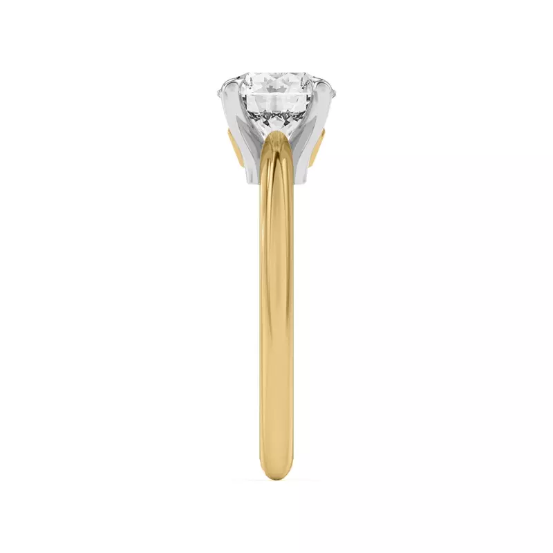 18K Yellow Gold Golden Heart Petite Engagement Ring