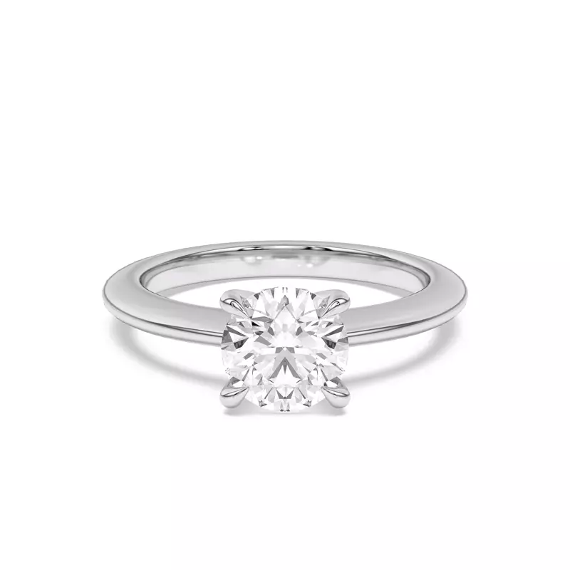 Platinum Golden Heart Petite Engagement Ring