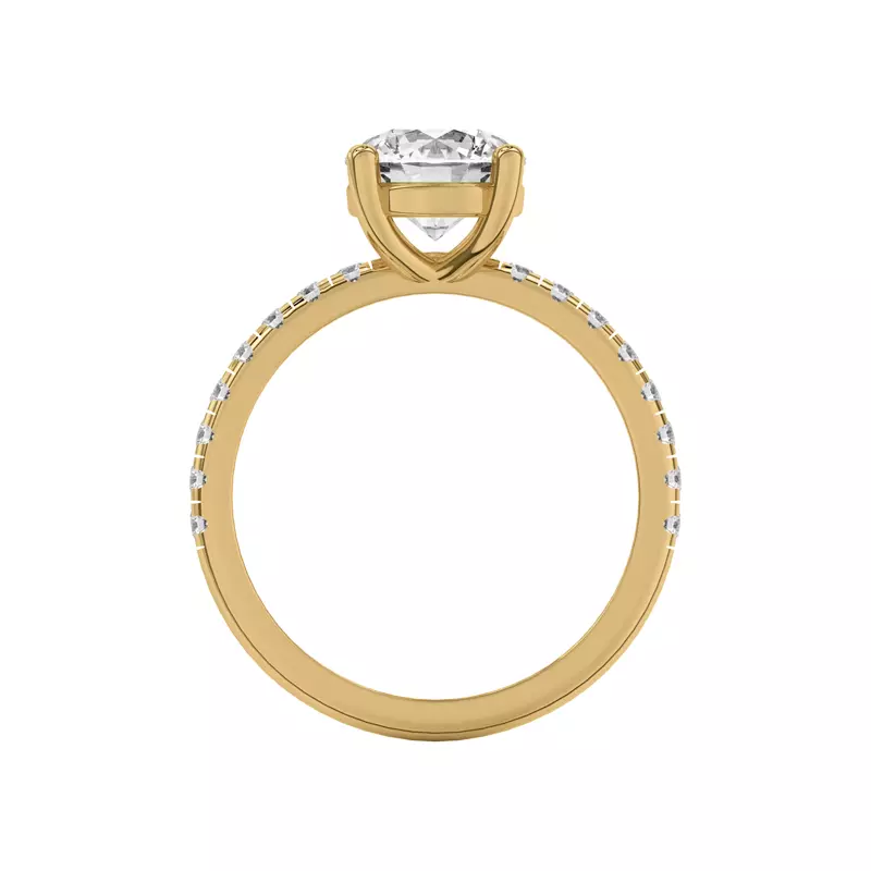 14K Yellow Gold Betsy Classic Pavé Engagement Ring