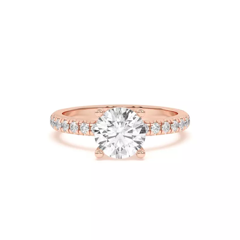 18K Rose Gold Betsy Classic Pavé Engagement Ring
