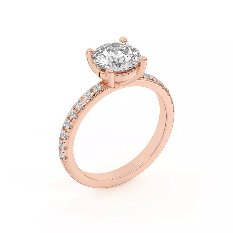 18K Rose Gold Betsy Classic Pavé Engagement Ring