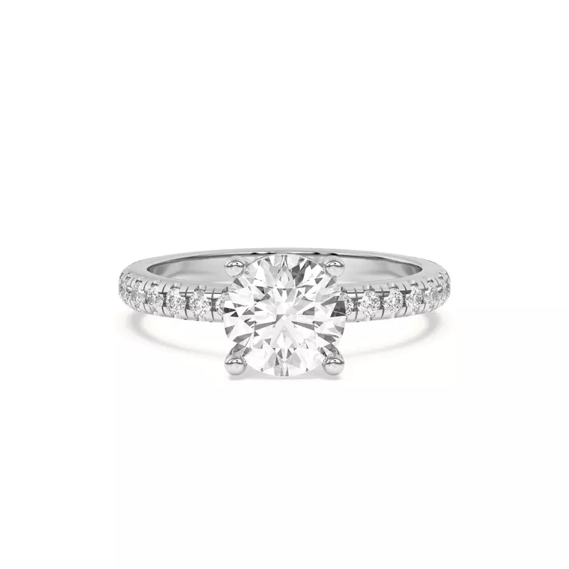 18K White Gold Betsy Classic Pavé Engagement Ring