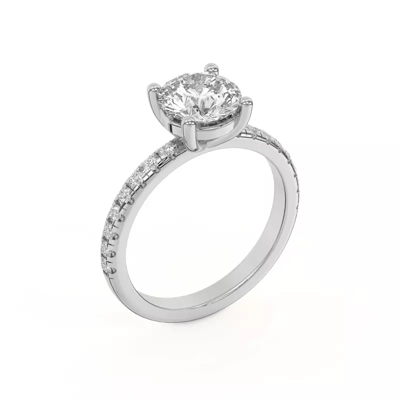 18K White Gold Betsy Classic Pavé Engagement Ring