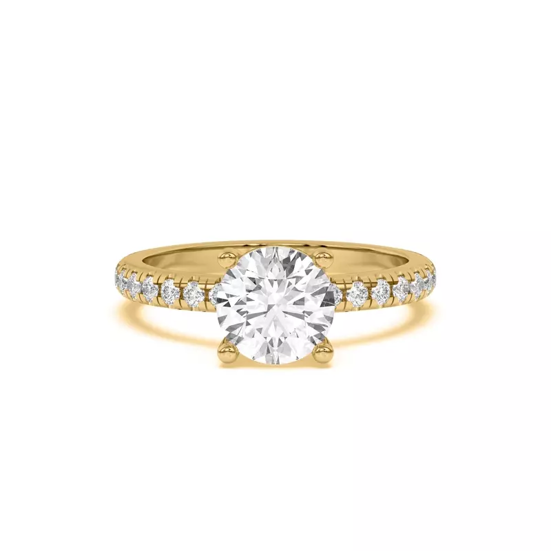 18K Yellow Gold Betsy Classic Pavé Engagement Ring