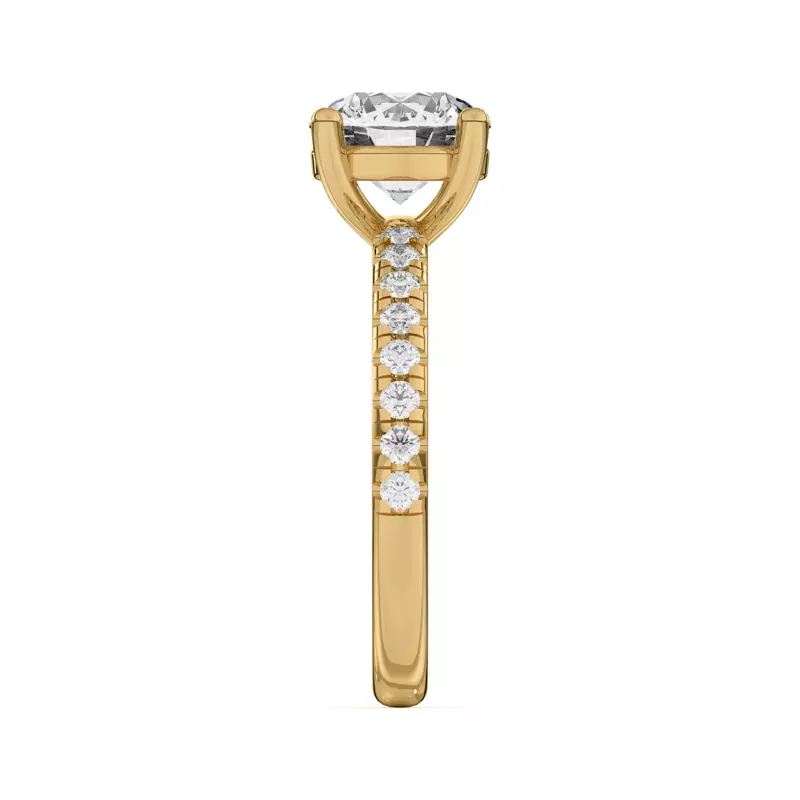 18K Yellow Gold Betsy Classic Pavé Engagement Ring