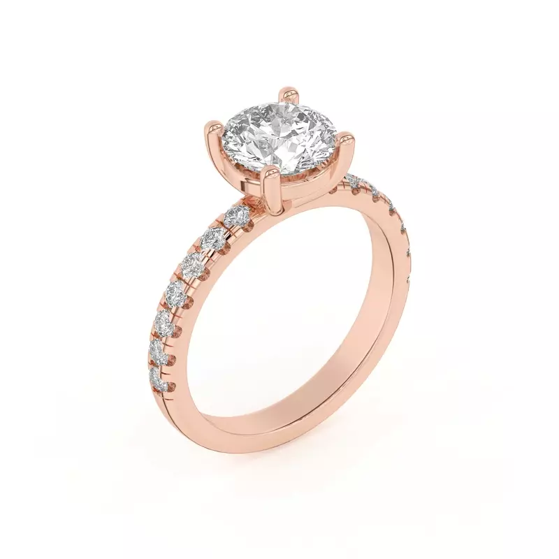 14K Rose Gold Betsy Grand Pavé Engagement Ring