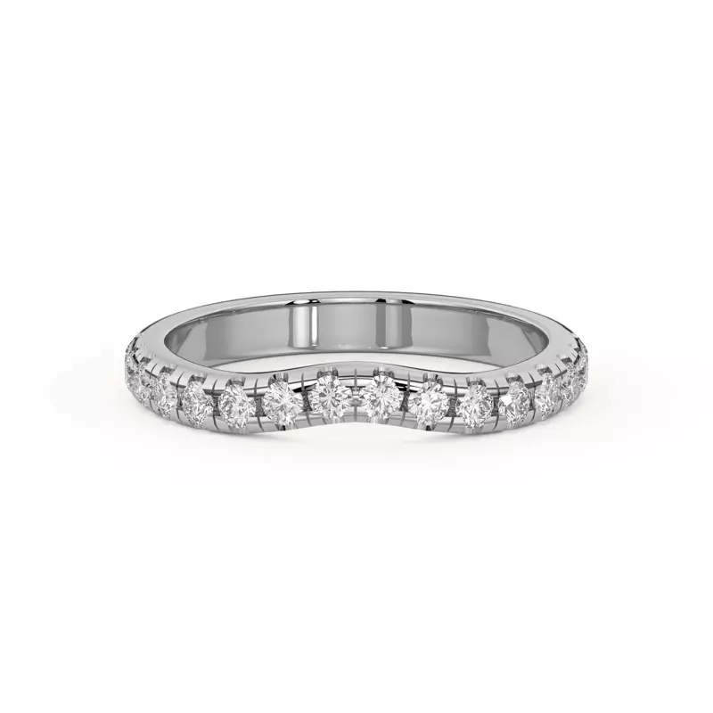 14K White Gold Betsy Grand Curved Pavé Band