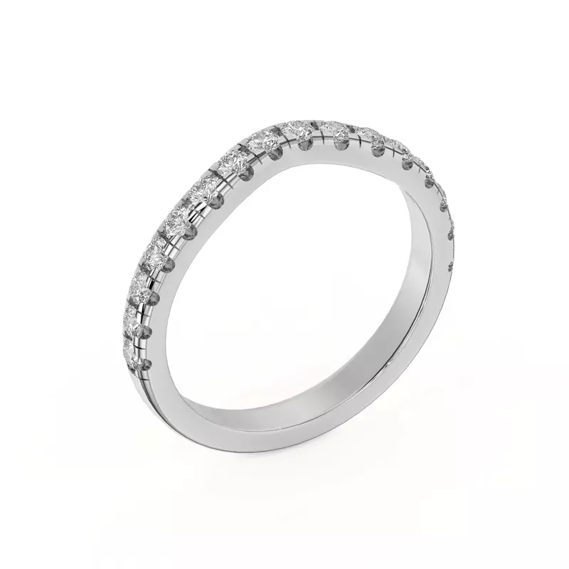 14K White Gold Betsy Grand Curved Pavé Band