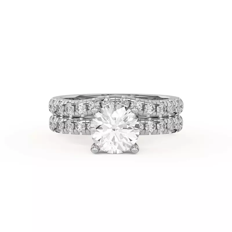 14K White Gold Betsy Grand Curved Pavé Band